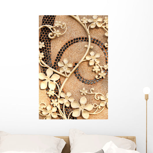 Golden Iron Flower - Horizontal Wall Decal