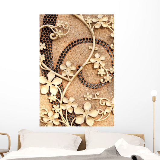 Golden Iron Flower - Horizontal Wall Decal