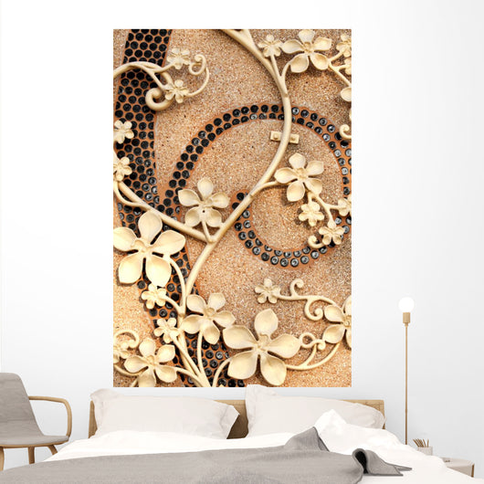 Golden Iron Flower - Horizontal Wall Decal