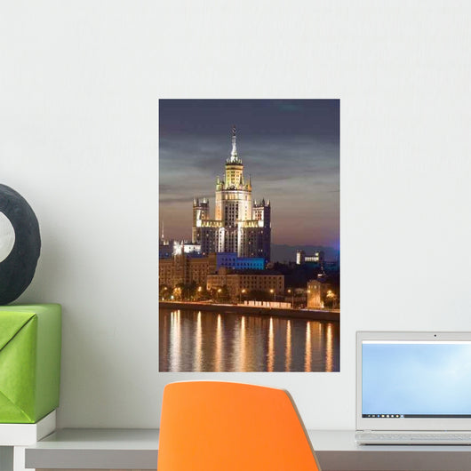 Russia Night Moscow High-Rise Wall Decal