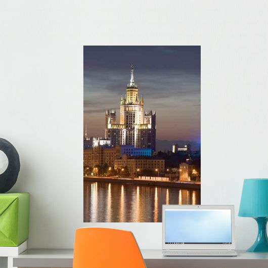 Russia Night Moscow High-Rise Wall Decal