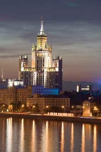 Russia Night Moscow High-Rise Wall Decal
