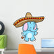 Sombrero Blue Elephant Vector Wall Decal