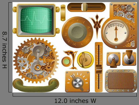 Victorian Steampunk Design Elements Wall Decal
