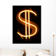 Gold Neon Dollar Sign Wall Decal