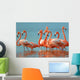 Flamingos Are Walking River Wall Decal