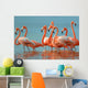 Flamingos Are Walking River Wall Decal