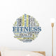 Fitness And Health Circle Word Cloud Concept Wall Decal