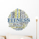 Fitness And Health Circle Word Cloud Concept Wall Decal
