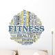 Fitness And Health Circle Word Cloud Concept Wall Decal