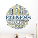 Fitness And Health Circle Word Cloud Concept Wall Decal