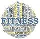 Fitness And Health Circle Word Cloud Concept Wall Decal