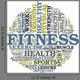 Fitness And Health Circle Word Cloud Concept Wall Decal
