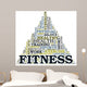 Fitness And Health Triangle Word Cloud Concept Wall Decal