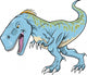 Blue Cartoon Tyrannosaurus Wall Decal