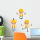 Set Funny Cartoon Builder Wall Decal