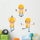 Set Funny Cartoon Builder Wall Decal