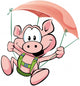 Pig Flying Ham Wall Decal