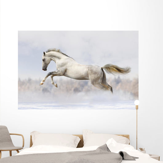 Silver-White Stallion Wall Decal