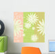 Green and White Flowers Pattern Wall Decal