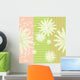 Green and White Flowers Pattern Wall Decal