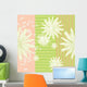 Green and White Flowers Pattern Wall Decal