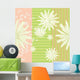 Green and White Flowers Pattern Wall Decal