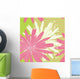 Green and Pink Flowers Pattern Wall Decal