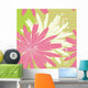 Green and Pink Flowers Pattern Wall Decal