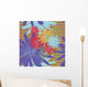 Purple and Orange Flowers Pattern Wall Decal
