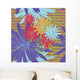 Purple and Orange Flowers Pattern Wall Decal