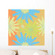Blue and Yellow Flowers Pattern Wall Decal