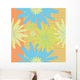 Blue and Yellow Flowers Pattern Wall Decal