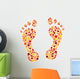 Colorful Circular Dot Footprints Wall Decal