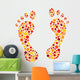Colorful Circular Dot Footprints Wall Decal