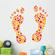 Colorful Circular Dot Footprints Wall Decal