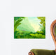 Amazon Jungle Trees And Mountain Illustration Wall Decal