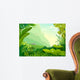Amazon Jungle Trees And Mountain Illustration Wall Decal