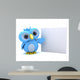 Cute Blue Bird Character and Whiteboard Wall Decal