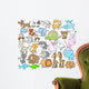 Cute Animal Vector Design Wall Decal Sticker Set Wall Decal
