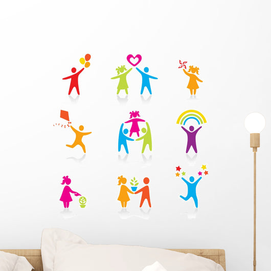 Set Icons Silhouette Family Wall Decal