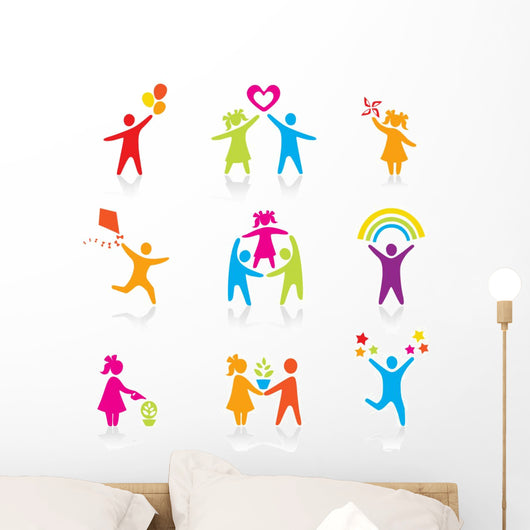 Set Icons Silhouette Family Wall Decal