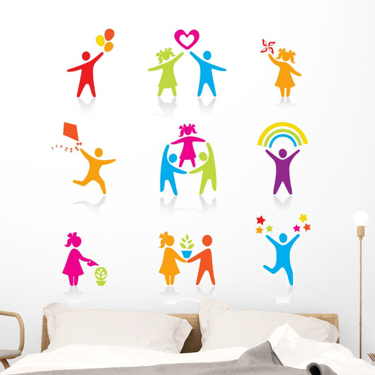 Set Icons Silhouette Family Wall Decal
