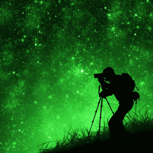 Silhouette Photographer Shooting Stars Wall Decal