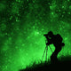 Silhouette Photographer Shooting Stars Wall Decal
