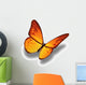 Yellow Butterfly White Wall Decal
