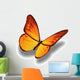 Yellow Butterfly White Wall Decal