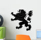 Black Heraldic Lion Wall Decal