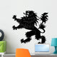 Black Heraldic Lion Wall Decal