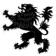 Black Heraldic Lion Wall Decal